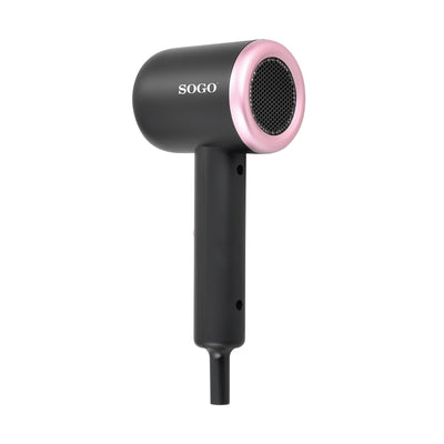 SOGO Asciugacapelli da viaggio 1000w con motore dc - nero/rosa