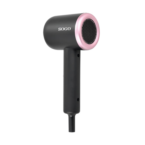 SOGO Asciugacapelli da viaggio 1000w con motore dc - nero/rosa