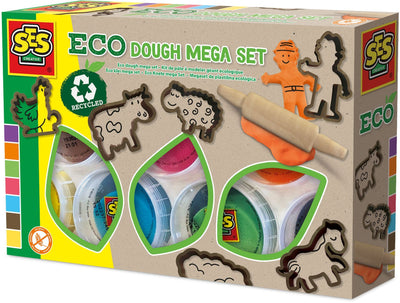 Kit di pasta per modellazione gigante ecologica (7x90 g con strumenti)