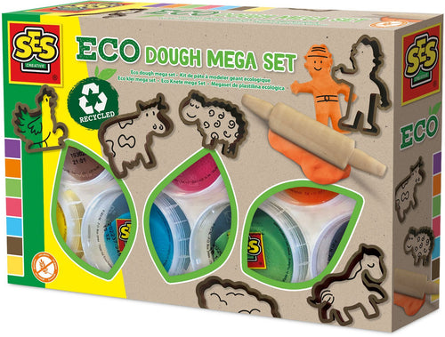 Kit di pasta per modellazione gigante ecologica (7x90 g con strumenti)