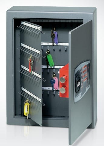 Mobile cassaforte metallica porta chiavi con combinazione elettronica digitale cm. 36x14x47h