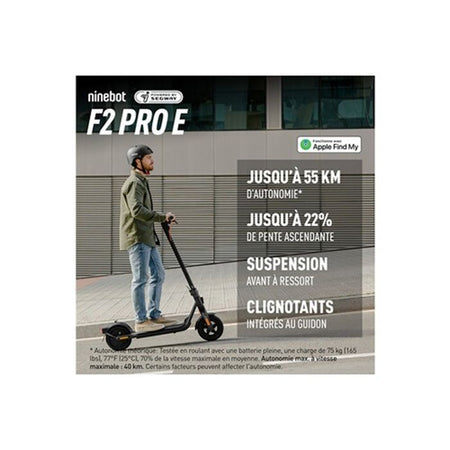 Patinete eléctrico - SEGWAY-NINEBOT - KickScooter F2 Pro E - 450W - 10 pulgadas - 55 km