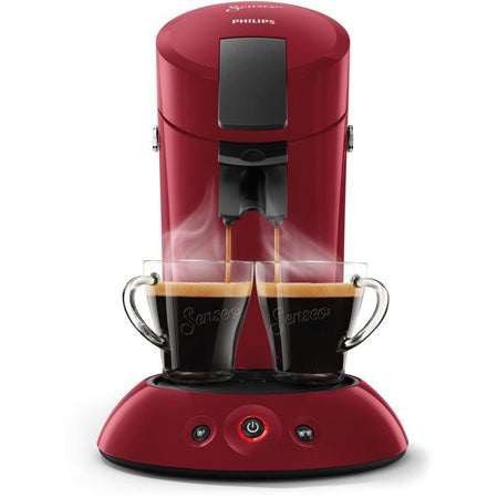 Philips HD6553/81 SENSEO ORIGINAL macchina per caffè a cialde, Aroma Booster, Crema Pus, 1 o 2 tazze, Rosso