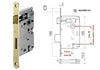 Serratura Patent Mm 50 B/Tondo Ottonato
