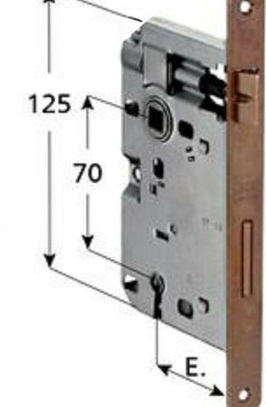Serratura Patent Mm 60 B/Retto Bronzo