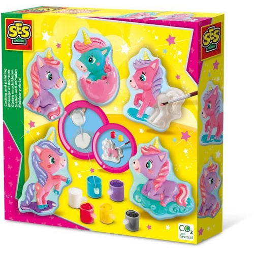 Modellare e dipingere - Cuccioli di unicorno - Hobby creativi - SES CREATIVE - Modella e dipingi 5 unicorni diversi.