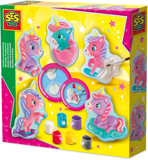 Modellare e dipingere - Cuccioli di unicorno - Hobby creativi - SES CREATIVE - Modella e dipingi 5 unicorni diversi.