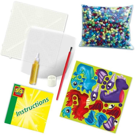 Perline da stirare - Draghi - SES CREATIVE - Realizza 3 tipi di draghi in 3D.