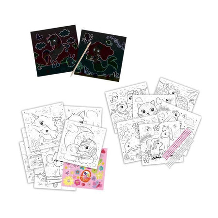 Libro di attività da colorare di paillettes 3 in 1