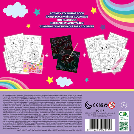 Libro di attività da colorare di paillettes 3 in 1