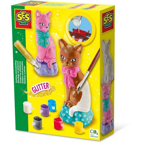 Modellare e dipingere - Gatto - Hobby creativi - SES CREATIVE - Per realizzare gatti con 6 colori di vernice.