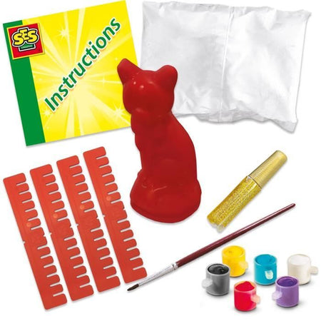 Modellare e dipingere - Gatto - Hobby creativi - SES CREATIVE - Per realizzare gatti con 6 colori di vernice.