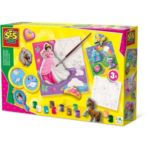 Modellare e dipingere - Tele per dipingere principesse 3x - Hobby creativi - SES CREATIVE - Realizza 3 dipinti di principesse.
