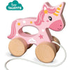 Unicorno in legno 2 in 1 - Da spingere e tirare - SES CREATIVE - Unicorno rosa da spingere o tirare.