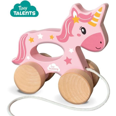 Unicorno in legno 2 in 1 - Da spingere e tirare - SES CREATIVE - Unicorno rosa da spingere o tirare.