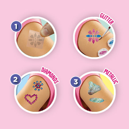 Tatuaggi glamour 3 in 1 - SES CREATIVE - Multicolor - Bianco - Per bambini dai 5 mesi
