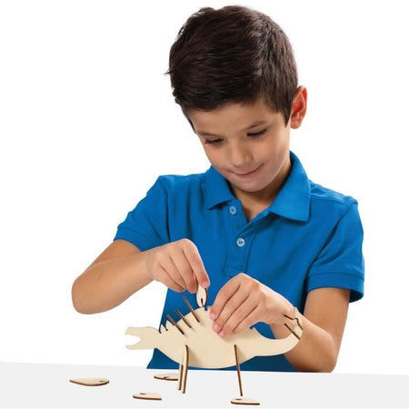 Dinosauro in legno che si illumina al buio - Kit fai da te - SES CREATIVE - Crea il tuo dinosauro che si illumina al buio.