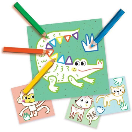 SES CREATIVE - Il mio primo - 3 in 1 Finger painting, colorazione e forme di adesivi