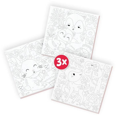 Dipingi con i numeri su tela - 3 animali della foresta - SES CREATIVE