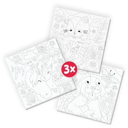 Dipingi con i numeri su tela - 3 animali domestici - SES CREATIVE