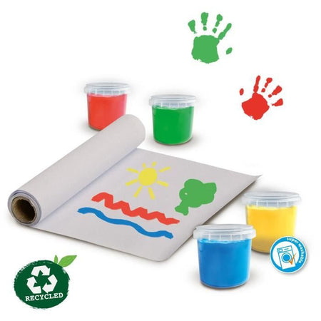 SES CREATIVE - Kit per pittura con le dita con grembiule Eco - 100% riciclato