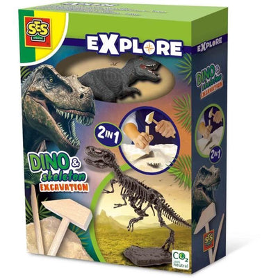 Scavo di dinosauri e scheletri 2 in 1 - T-rex - SES CREATIVE