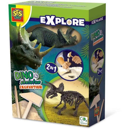 Scavo di dinosauri e scheletri 2 in 1 - Triceratopo - SES CREATIVE