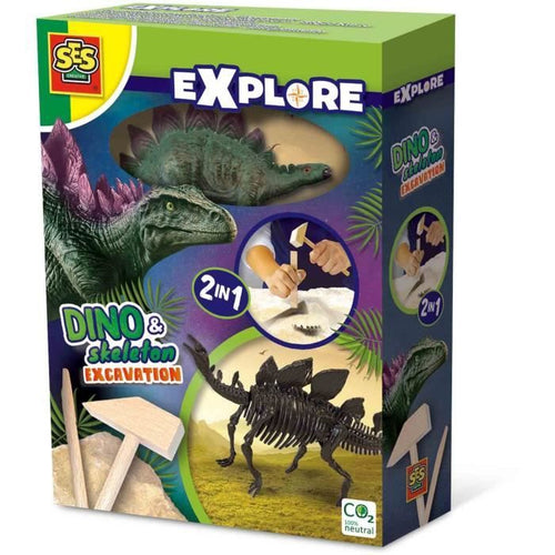 Scavo di dinosauri e scheletri 2 in 1 - Stegosaurus - SES CREATIVE