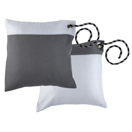 Set 2 Cuscini Grigio/Bianco