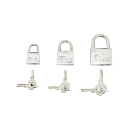 Set 3 Lucchetti Inox 30Mm 1 Chiav