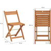 Set di legno Acacia FSC - composto da un tavolo quadrato e 2 sedie pieghevoli