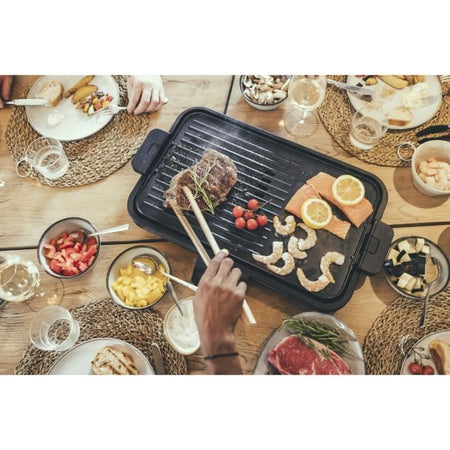 Plancha regolabile fino a 230C - SEVERIN PG8564 - Piastra antiaderente rimovibile - Grill elettrico con raccogligrasso - Nero