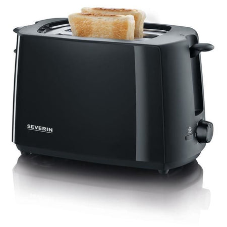 Severin AT2287 Grille-Pain 700 W, fino a 2 fette, grado di doratura regolabile, supporto per pasticcini, espulsione automatica, nero