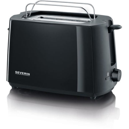 Severin AT2287 Grille-Pain 700 W, fino a 2 fette, grado di doratura regolabile, supporto per pasticcini, espulsione automatica, nero