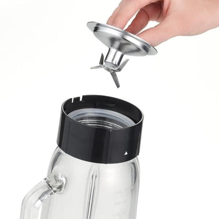 SEVERIN SM3734 Frullatore, contenitore in vetro rimovibile da 1 litro, 2 velocità + funzione impulso, 22.000 giri / min, vano cavo, acciaio inossidabile / Nero