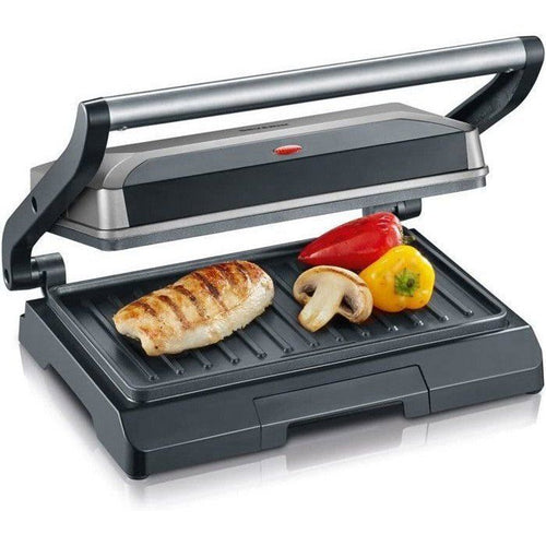 SEVERIN KG2394 Grill multifunzione compatto: carne - panini - verdure - piatti antiaderenti 23x14-5 cm - raccogli grassi