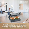 SEVERIN KG2394 Grill multifunzione compatto: carne - panini - verdure - piatti antiaderenti 23x14-5 cm - raccogli grassi