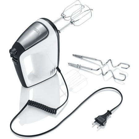 SEVERIN HM3830 Mescolatore elettrico: mescola, batti, impasta - 5 velocità + funzione turbo, 1600 giri / min, 2 fruste e ganci in acciaio inox