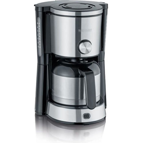 SEVERIN KA4845 TypeSwitch Caffettiera con filtro isotermico, Selettore di aromi, 8 tazze, Capacità: 1 L, Potenza: 1000 W, Acciaio inossidabile / Nero