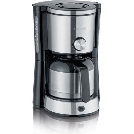 SEVERIN KA4845 TypeSwitch Caffettiera con filtro isotermico, Selettore di aromi, 8 tazze, Capacità: 1 L, Potenza: 1000 W, Acciaio inossidabile / Nero