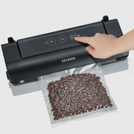 SEVERIN FS3610 Sacchetto di soda compatto - Aspirazione e chiusura automatica - Mantiene il cibo fresco 8 volte più a lungo / Nero