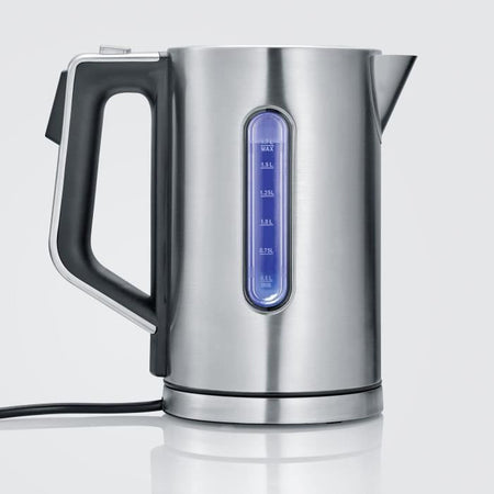 SEVERIN WK3418 Bollitore 1,7 L con temperatura regolabile fino a 100  C, incrementi di 5  C, display LCD, senza bisfenolo A, base 360 , acciaio inossidabile