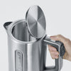 SEVERIN WK3418 Bollitore 1,7 L con temperatura regolabile fino a 100  C, incrementi di 5  C, display LCD, senza bisfenolo A, base 360 , acciaio inossidabile