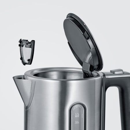 SEVERIN WK3418 Bollitore 1,7 L con temperatura regolabile fino a 100  C, incrementi di 5  C, display LCD, senza bisfenolo A, base 360 , acciaio inossidabile