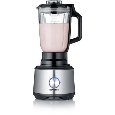 SEVERIN KM3892 Robot da Cucina Multifunzione - 1200 W - Acciaio Inox e Nero - Frullatore 1,5 L - 2 Velocità + Impulsi