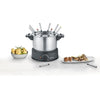 SEVERIN FO2473 Fonduta elettrica 8 persone con pentola in acciaio inox estraibile, Incluso: Paraspruzzi e 8 forchette