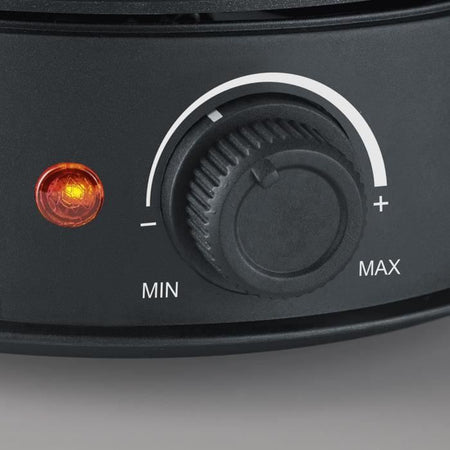 SEVERIN FO2473 Fonduta elettrica 8 persone con pentola in acciaio inox estraibile, Incluso: Paraspruzzi e 8 forchette