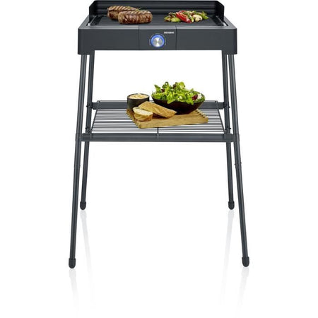 SEVERIN - PG8568 - Barbecue elettrico a libera installazione, 2200 W, griglia in alluminio pressofuso, vaschetta per l'acqua che riduce i fumi e gli odori, no