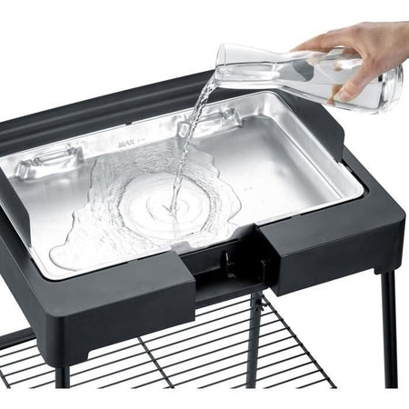 SEVERIN - PG8568 - Barbecue elettrico a libera installazione, 2200 W, griglia in alluminio pressofuso, vaschetta per l'acqua che riduce i fumi e gli odori, no