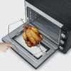Severin a 2073 Posabile forno XXL con calore rotante 60 L con pietra per pizza e curve, 2.200 W, timer da 120 minuti, acciaio nero/inossidabile